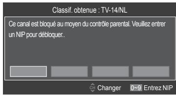 SAMSUNG PN63B550T2F - Comment réinitialiser le téléviseur lorsque la fonction V-Chip bloque un canal (solution d'urgence) - 1