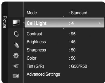 SAMSUNG PN63B550T2F - Cell Light / Contrast / Brightness / Sharpness / Color / Tint (G/R) - 2