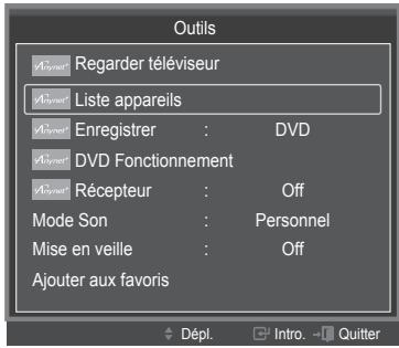 SAMSUNG PN63B550T2F - ■ Configuration d'un appareil Anynet+ pour qu'il s'arrête automatiquement à la mise hors tension du téléviseur - 4