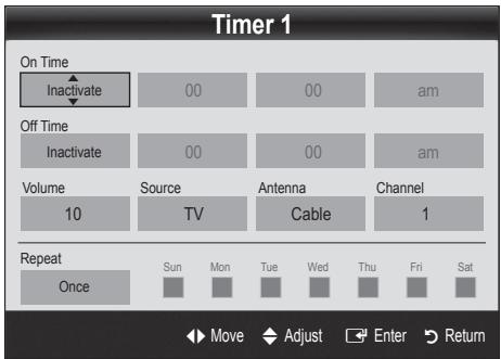 SAMSUNG PN63C7000YF - Setting the On / Off Timer - 3