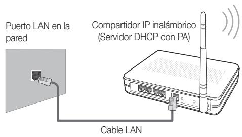 SAMSUNG PN63C7000YF - Configuración automáticaaaa4b73fe2ebf049f.jpg)
Utilisation des touches de couleur dans le mode Port d'attache.
- Rouge (Supprimer): Supprime l'objet fenêtre.
Les objets fenêtre suprimés peuvent être recupérés à partir de l'option Widget Gallery.
- Bleu (Dépl.): Pour déplacer les entrefilts.
Jaune (Done): Quitte le menu Éditer les extraits.
Conecte el teovisor a la red LAN, tal como se indica en la seccion anterior.
Encienda el televisor, pulse el botón MENU del mando a distancia, utilise los botones o para selecciónar Configuración y, a continuación, pulse el botón ENTER
Utilice los botones o para selectionar Red en el menu Configuracion y, a continuacion, pulse el boton ENTER Aparece la pantalla de la red. - 4