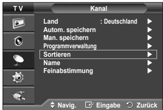 SAMSUNG PS50A410C1 - Sortieren der gespeicherten Kanäle - 1