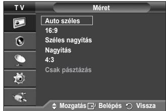 SAMSUNG PS50A410C1 - A képernyő helyzetének és méretének beállítása a Nagyítás funkcióval - 3