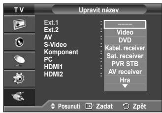 SAMSUNG PS50A410C1 - K externímu zdroji můžete přiřadit název. - 2