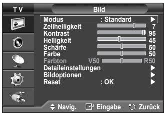 SAMSUNG PS50A410C1 - Das Gerät verfügt über mehrere Einstellmöglichkeiten für die Bildqualität: - 1