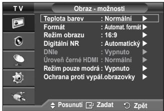 SAMSUNG PS50A410C1 - Můžete zadat podrobná nastavení obrazu. - 2