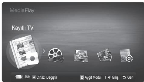 MediaPlay Kayıtlı TV SUM Cihazı Değiştir Aygıt Modu Giriş Geri