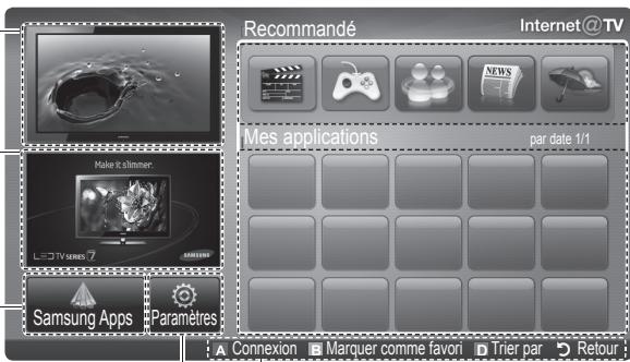 Recommendé Internet@TV Mes applications par date 1/1 Make it @tmmer Samsung Apps Paramètres A Connexion ▪ Marquer comme favori ▪ Trier par ▪ Retour