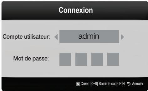 Connexion Compte utilisateur: admin Mot de passe: