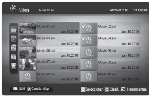 SAMSUNG UE-55C8000 (3D) - Funciones adicionales del reproductor multimedia - 1