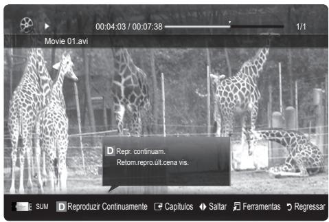 SAMSUNG UE-55C8000 (3D) - Reproduzir o programa de televisão gravado ou um ficheiro de filme (Retomar Reprodução) - 4