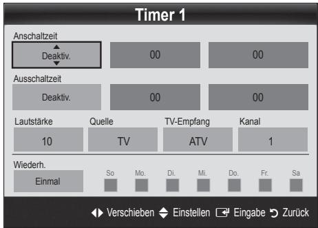 SAMSUNG UE37C6600UP - Einstellen des Ein- / Ausschalttimers - 1