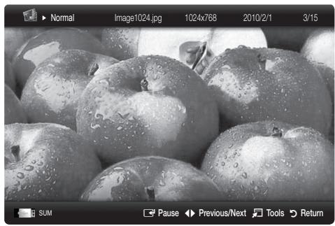 SAMSUNG UE40C8000XW 40 3D LED TV 2010-ES MODEL - Viewing a Photo (or Slide Show) - 1