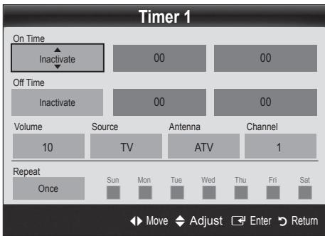 SAMSUNG UE40C8000XW 40 3D LED TV 2010-ES MODEL - Setting the On / Off Timer - 1