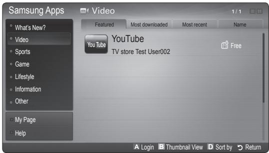 SAMSUNG UE40C8000XW 40 3D LED TV 2010-ES MODEL - Samsung Apps - 1