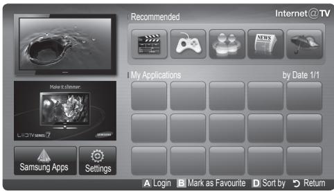 SAMSUNG UE40C8000XW 40 3D LED TV 2010-ES MODEL - Getting Started with Internet@TV - 2