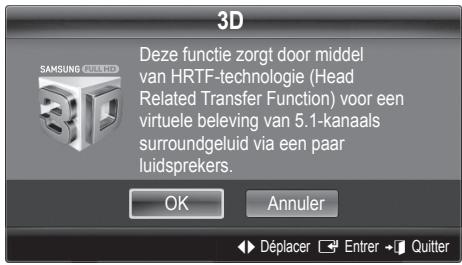 3D En utilisant les touches GAUCHE et DROITE de la télécommande, sélectionnez l'icône adaptée à l'image diffusée. 2D→3D Déplacer Entrer Quitter