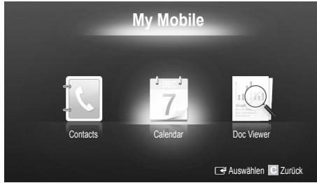 My Mobile Contacts Calendar Doc Viewer Auswahlen Zurück