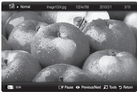 SAMSUNG UE46C7700 - Viewing a Photo (or Slide Show) - 1