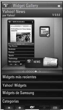 Widget Gallery Yahoo! News por Yahoo! V 0.9.0 NEWS HEADLINES News Top Stories Business Politics Sports Technology Misc categories NEWS Widgets más recientes Yahoo! Widgets Widgets de Samsung Categorías