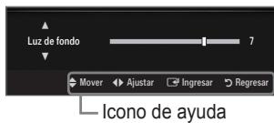 Luz de fondo 7 Mover Ajustar Ingresar Regresar Icono de ayuda