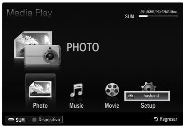 Media Play SUM 851.86MB/933.02MB libre PHOTO Photo Music Movie husband Setup REGresar SUM Dispositivo