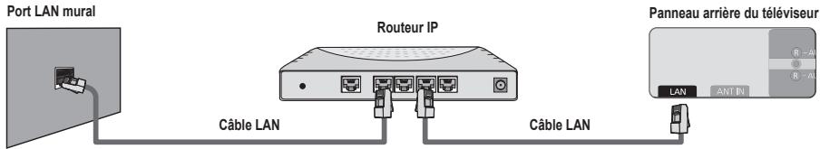 Port LAN mural Câble LAN Routeur IP Câble LAN Panneau arrière du téléviseur LAN ANT IN R - 20 R - 15