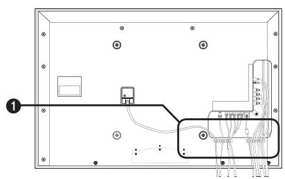 Technical diagram of an electronic device enclosure with labeled components and wiring connections
