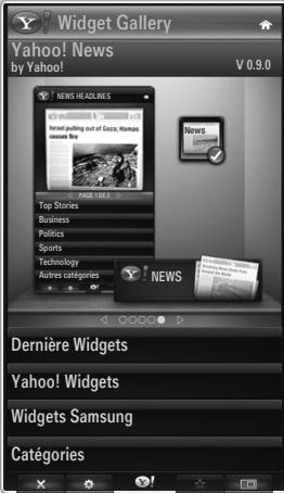 Widget Gallery Yahoo! News by Yahoo! V 0.9.0 NEWS HEADLINES 13 Times News pulling out of Cocoa, Names became the PAGE 104.2 > Top Stories Business Politics Sports Technology Autres categories NEWS Dernière Widgets Yahoo! Widgets Widgets Samsung Catégories