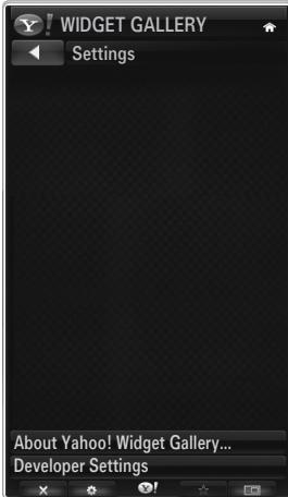WIDGET GALLERY Settings About Yahoo! Widget Gallery... Developer Settings