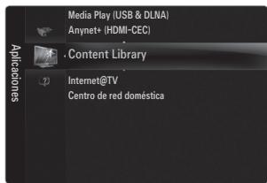 Media Play (USB & DLNA) Anynet+ (HDMI-CEC) . Content Library Internet@TV Centro de red doméstica