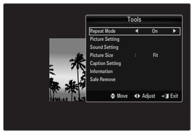 SAMSUNG UN46B8500XF - Movie Play Option Menu - 1