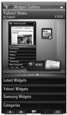 SAMSUNG UN46B8500XF - Using the Yahoo!® Widget Gallery - 1
