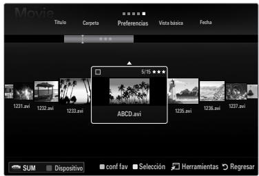 SAMSUNG UN46B8500XF - Clasificación de la lista de películas - 1
