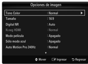 SAMSUNG UN46B8500XF - Tono Color → Frío / Normal / Tibio1 / Tibio2 / Tibio3 - 1