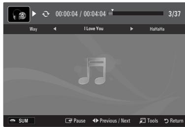 SAMSUNG UN46B8500XF - Playing the selected music files - 1