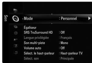 SAMSUNG UN46B8500XF - Mode → Standard / Musique / Cinéma / Voix claire / Personnel - 1