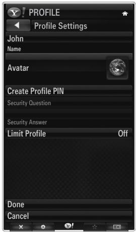SAMSUNG UN46B8500XF - Using the Profile Widget - 2