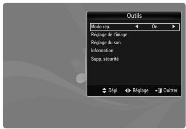 SAMSUNG UN46B8500XF - Options du menu Lecture de la musique - 1