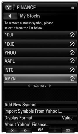 SAMSUNG UN46B8500XF - Using the Yahoo!® Finance Widget - 1