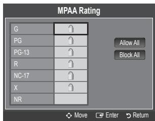 SAMSUNG UN46B8500XF - MPAA Rating - 1