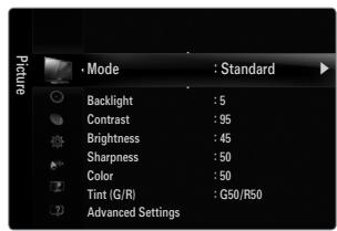 SAMSUNG UN46B8500XF - Black Tone → Off / Dark / Darker / Darkest - 1