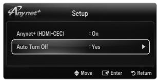 SAMSUNG UN46B8500XF - ■ Auto Turn Off → No / Yes - 3