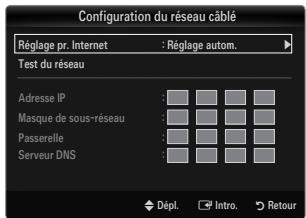 SAMSUNG UN46B8500XF - Configuration du réseau câblé-Réglage autom. - 1
