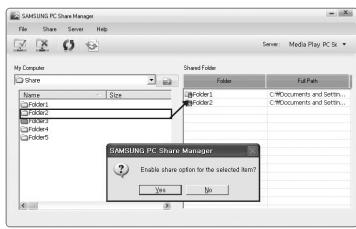 SAMSUNG UN46B8500XF - Sharing a Folder - 3