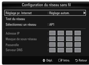 SAMSUNG UN46B8500XF - Configuration du réseau sans fil-Réglage autom. - 1
