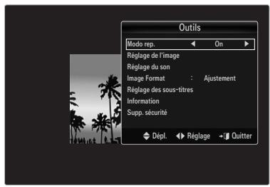 SAMSUNG UN46B8500XF - Options du menu Lecture de film - 1