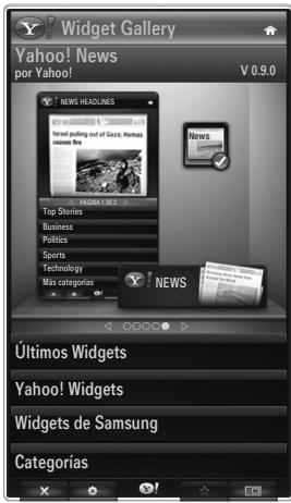SAMSUNG UN46B8500XF - Uso de la galería de widgets de Yahoo!® - 1