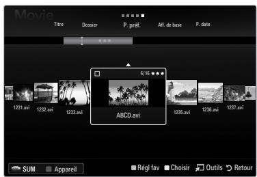 SAMSUNG UN46B8500XF - Classement de la liste des films - 1