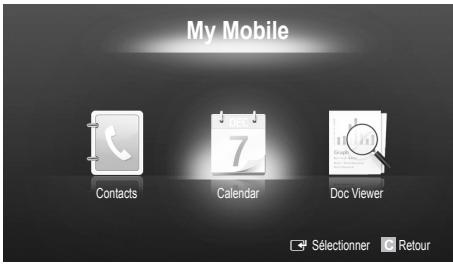 My Mobile Contacts Calendar Doc Viewer Selectioner Retour